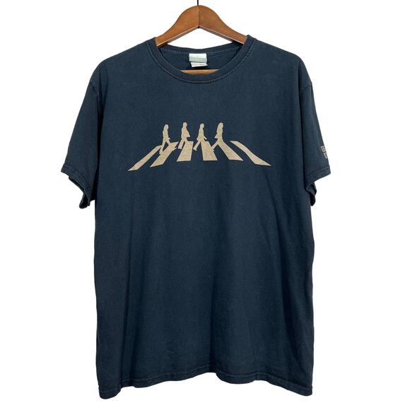 Y2K The Beatles Abbey Road Basic Black Graphic Tee - L - Picture 1 of 3